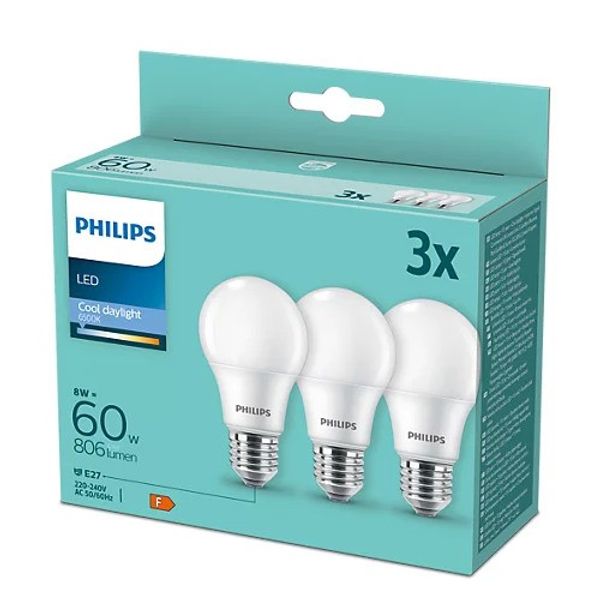 PHILIPS LED 60 W bulbs A60 E27 x3 image 2