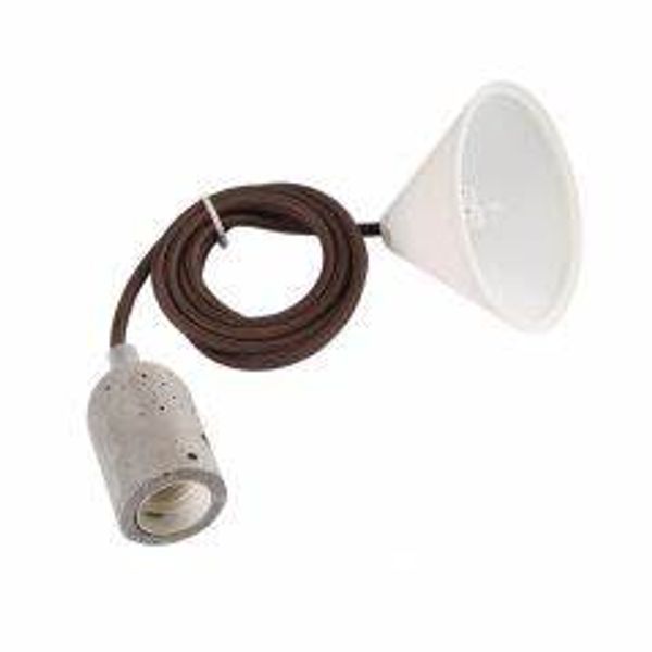 Lampholder E27 concrete Textile brown PLB002 NCC LEDmaxx image 1