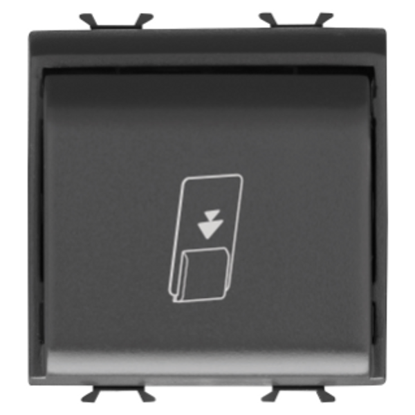 UNIVERSAL BADGE SWITCH - 1P NA 16AX - ILLUMINABLE - 2 MODULES - SATIN BLACK - CHORUSMART image 1