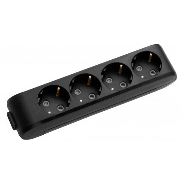 X-tendia Black Four Gang Earth Socket CP image 1