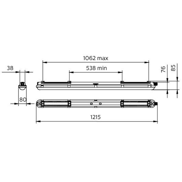 CoreLine Waterproof, 37.5 W, L1200 mm, 6000 lm, 4000 K, Symmetrical, Clear, IP65 image 3