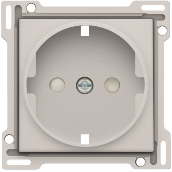 Finishing set for socket outlet with side earthing and shutters, light image 1