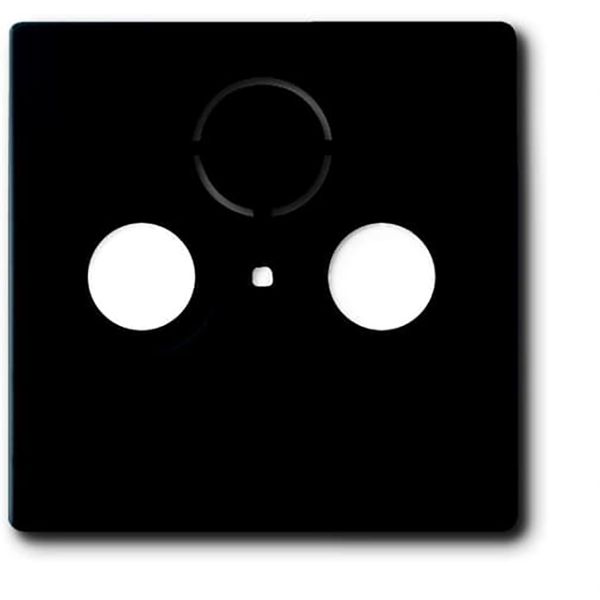 1743-885 Cover Plate SAT 3 gang black matt - 63x63 image 1