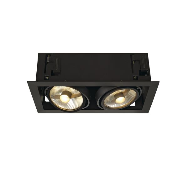 KADUX 2 ES111 Downlight, angular, matt black, max. 2x50W image 1