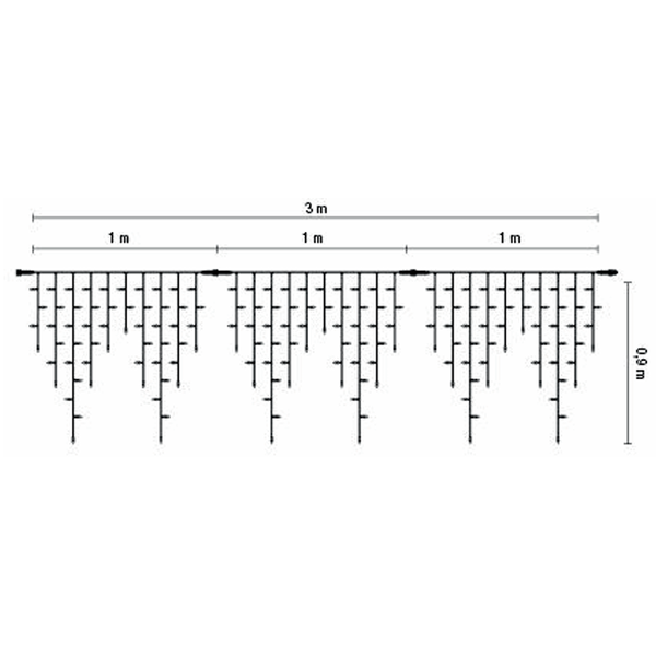 LED Icicle String Lights 5,2W 174LEDs 3m 3-segment 2200-2400K THORGEON image 2