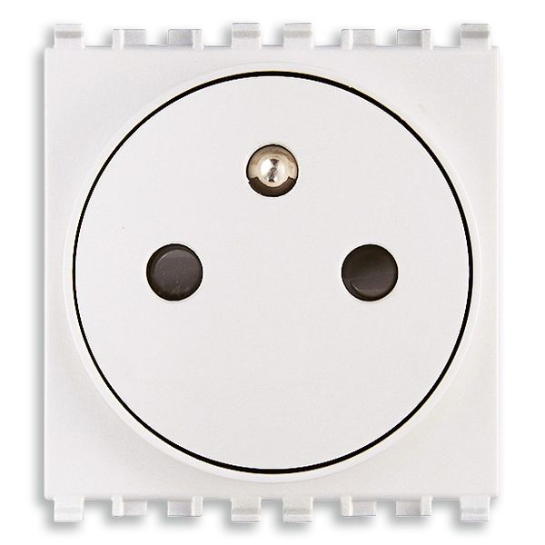 Flat 2P+E 16A FR SICURY outlet white image 1