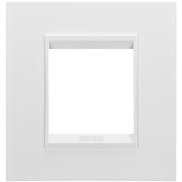 LUX INTERNATIONAL PLATE - IN METAL - 2 MODULES - MONOCHROME SATIN WHITE - CHORUSMART image 1