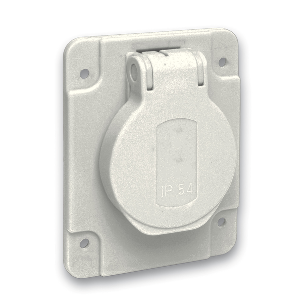 PratiKa socket - grey - 2P + E - 10/16 A - 250 V - German - IP54 - flush - side image 3