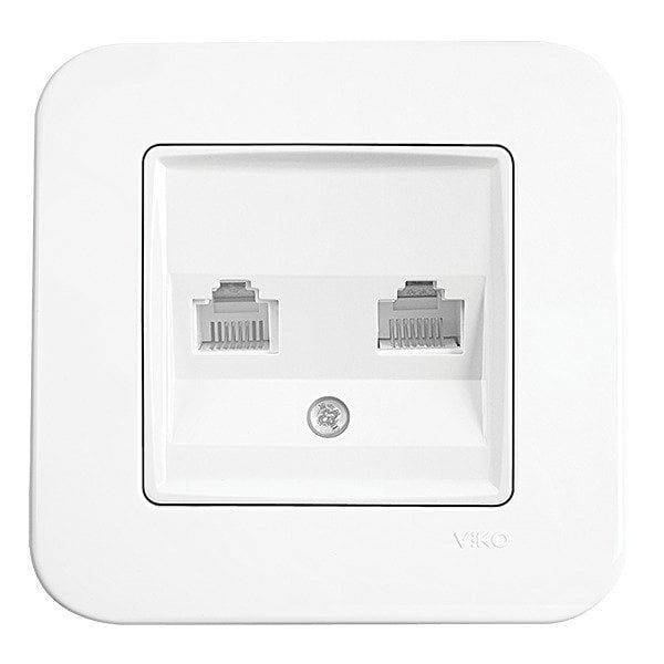 Linnera-Rollina Two Gang Data Socket (2xCAT6) White image 1