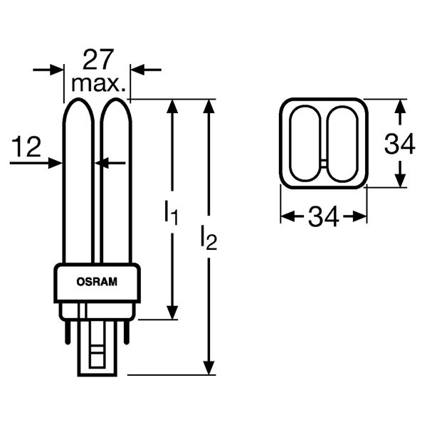 DULUX D/E 13W/827 G24Q-1 FS1       OSRAM image 7