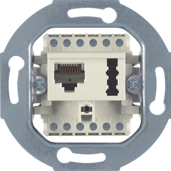 FCC/TAE soc. out. 8(6)pole/6 F + N cat.3, com-tech, white matt image 1