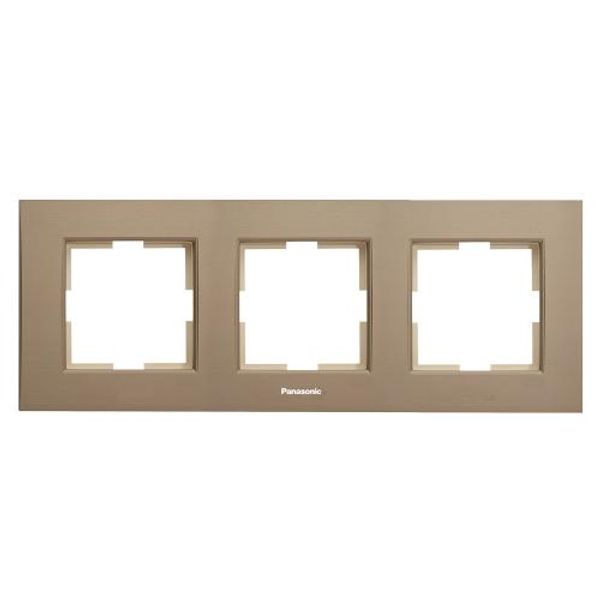 Karre Plus Accessory Aluminium - Bronze Three Gang Frame image 1