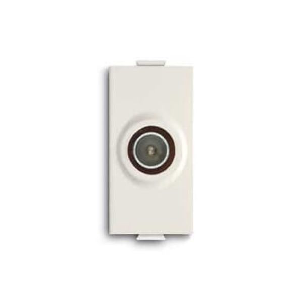 TV/SAT coaxial socket, feedthrough, male IEC connector ø 9.5 mm, attenuation 10dB Loop-through socket White - Chiara image 1