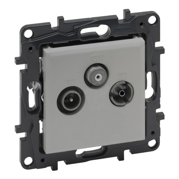 TV-R-SAT SOCKET THROUGH-WIRING ALUMINIUM image 1