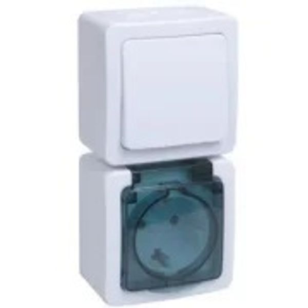 Socket v/a 1v GUNSAN Misya ar0 + Switch 1p IP54 image 1