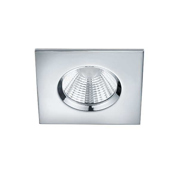 Zagros LED recessed spotlight IP65 chrome square image 1