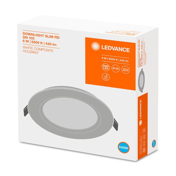 DOWNLIGHT SLIM ROUND 105 6 W 6500 K WT image 11