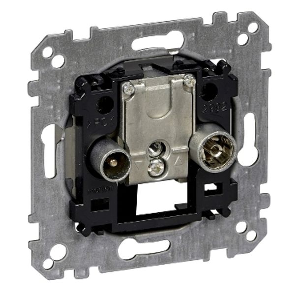 Antenna intermediate socket, Merten inserts, 2 outputs R/TV+SAT,Through line image 2