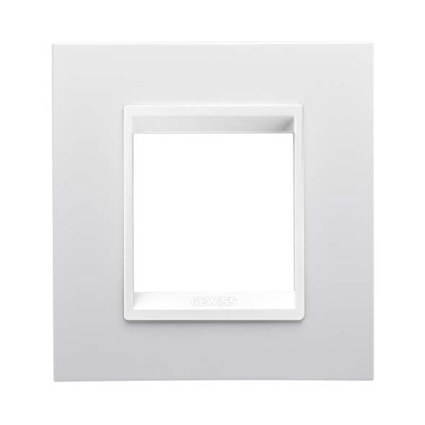 LUX INTERNATIONAL PLATE - IN TECHNOPOLYMER - 2+2+2+2 MODULES HORIZONTAL - WHITE MONOCHROME - CHORUSMART image 2