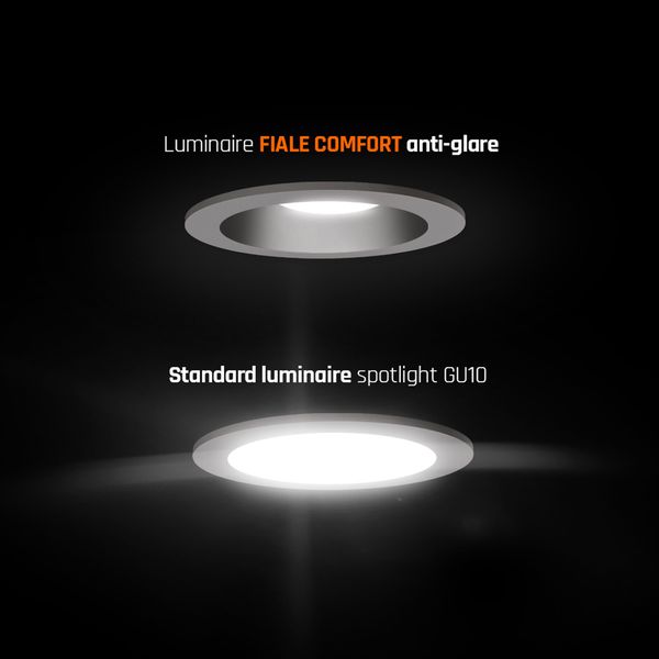 FIALE COMFORT ANTI - GLARE GU10 250V IP20 FI85x50mm BLACK round, reflector black, adjustable image 12