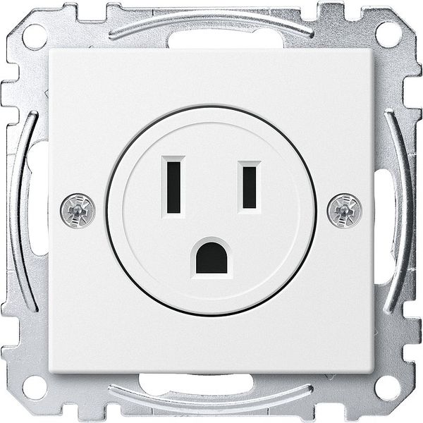 USA socket insert, 15 A, polar white, system M image 1