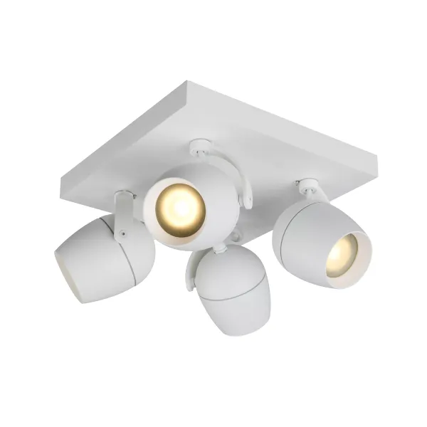 Lucide PRESTON - Ceiling spotlight Bathroom - 4xGU10 - IP44 - White image 1