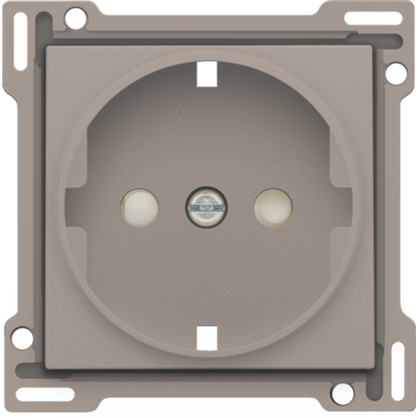 Finishing set for socket outlet with side earthing and shutters, bronz image 1