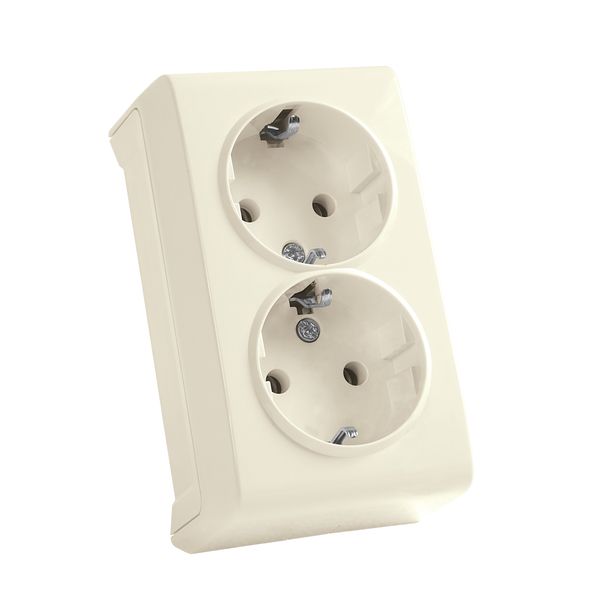 Vera Beige Two Gang Earthed Socket image 1