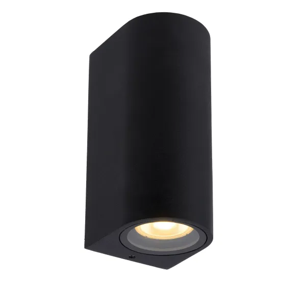 Lucide ZARO - Wall spotlight Outdoor - 2xGU10 - IP44 - Black image 1