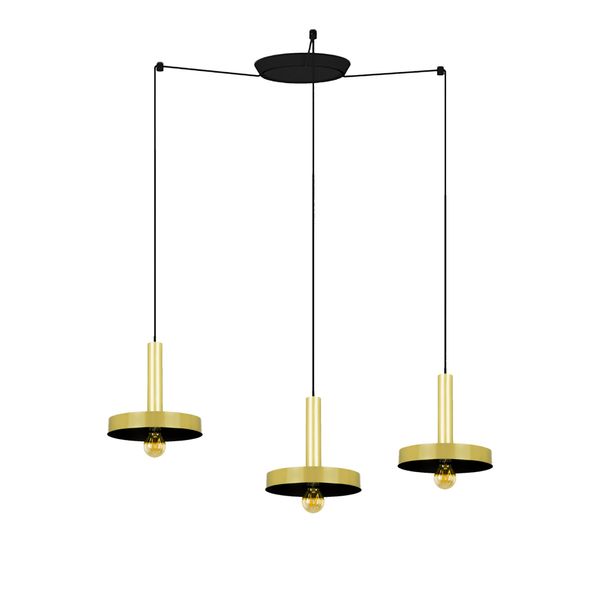 WHIZZ SATIN GOLD/BLACK PENDANT LAMP E27 60W 3L image 1