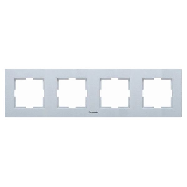 Karre Plus Accessory Aluminium - Silver Four Gang Frame image 1