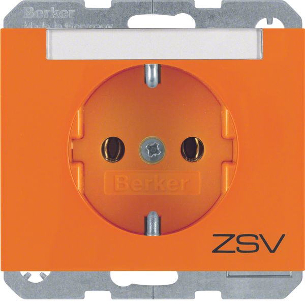 SCHUKO soc. out. "ZSV" imprint, K.1, orange glossy image 1