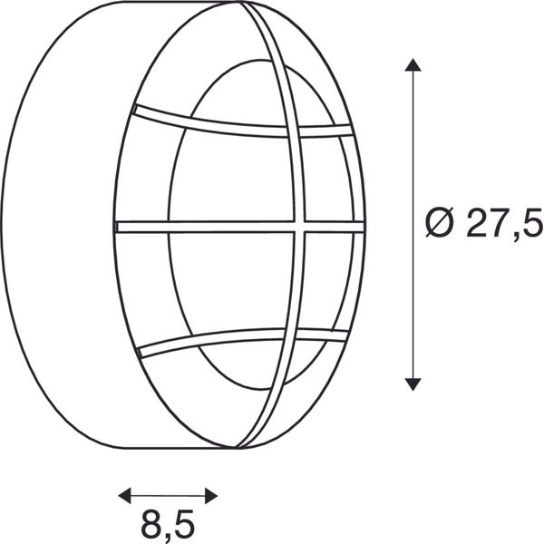 BULAN GRID wall lamp, E27, max. 2x25W, round, anthracite image 3