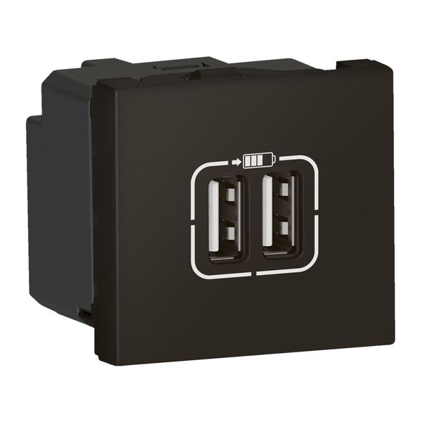 2 USB CHARGER 2 MOD A+A 3A 15W MAT BLACK image 2