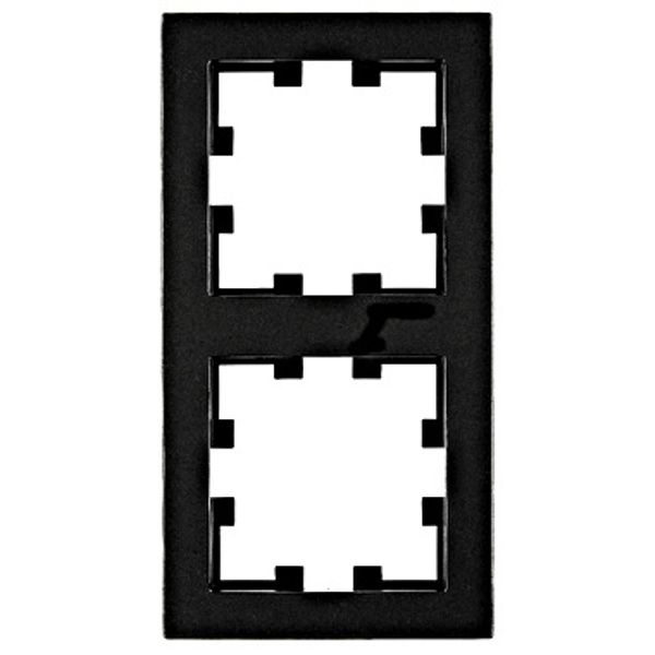 Two gang frame, Design CUBIC, black image 1