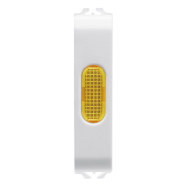 SINGLE INDICATOR LAMP - AMBER - 1/2 MODULE - GLOSSY WHITE - CHORUSMART image 1