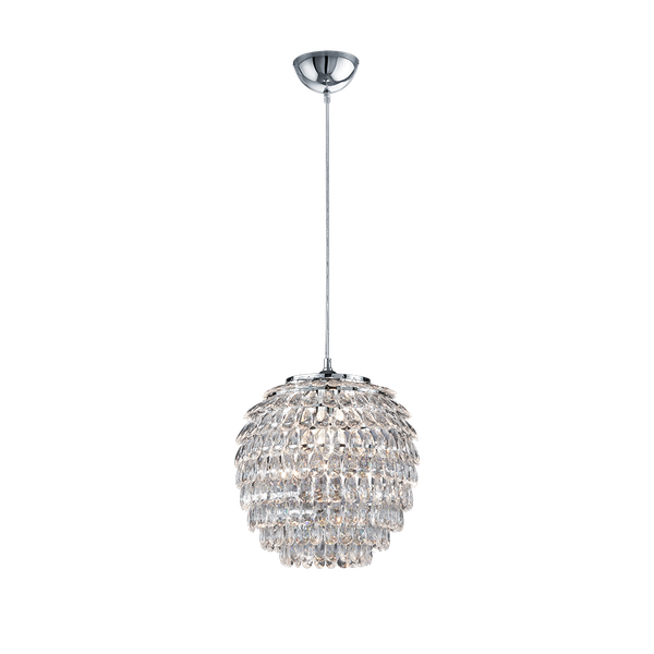 Petty pendant 35 cm E27 chrome/transparent image 1