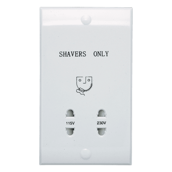 Dual Voltage Shaver Socket White image 1