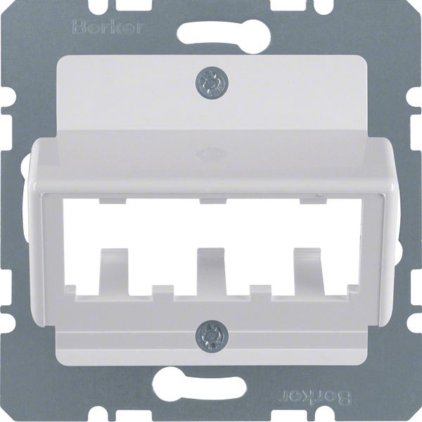 Central plate for 3 MINI-COM modules, com-tech, p. white glossy image 1