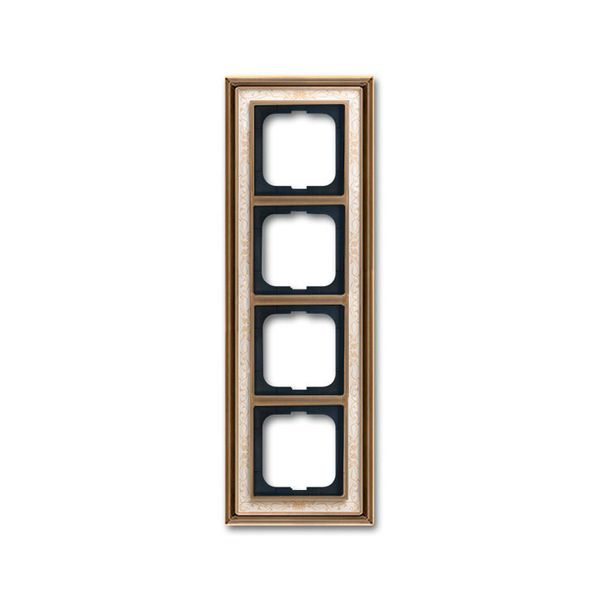 1724-846 Cover Frame Busch-dynasty® antique brass decor ivory white image 1