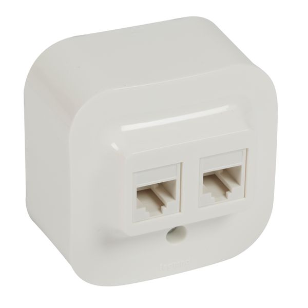 Double RJ45 socket Forix surface mounting IP2X category 5e UTP white image 1