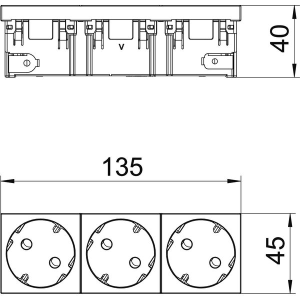 STD-D3SC SWGR3 Socket 33°, triple protective contact, Connect 45 250V, 10/16A image 2