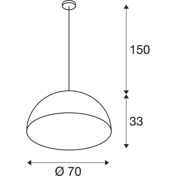 FORCHINI 70 PD, Indoor pendant, black/gold, E27, max. 40W image 2