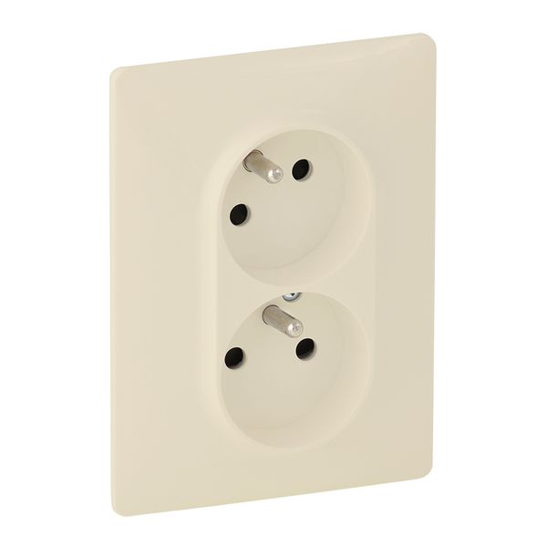 2x2P+E socket with shutters Valena Life - French std - 16 A - 250 V~ - ivory image 1