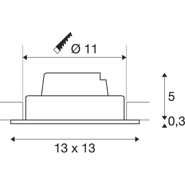 NEW TRIA LED DL SQUARE Set, 12W, 3000K, 38ø, matt white image 2