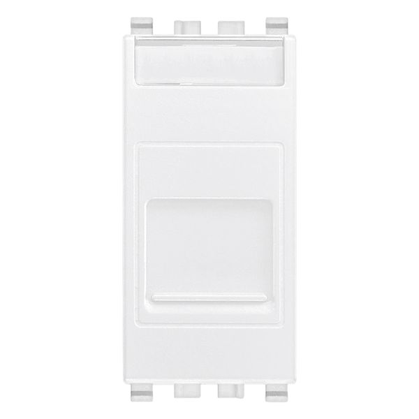 RJ11 phone jack 6/4 +cover white image 1