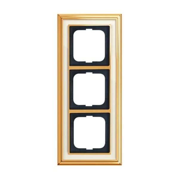 1724-838 Cover Frame Busch-dynasty® polished brass ivory white image 2