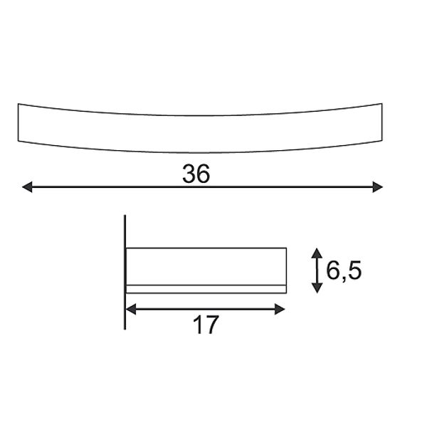 GL 102 CURVE Wall lamp, R7s 78mm, max. 100W, white plaster image 2