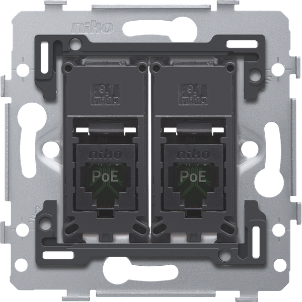 2 RJ45 connections UTP Cat. 5E, PoE++ ready, flat model, incl. base 71 image 1