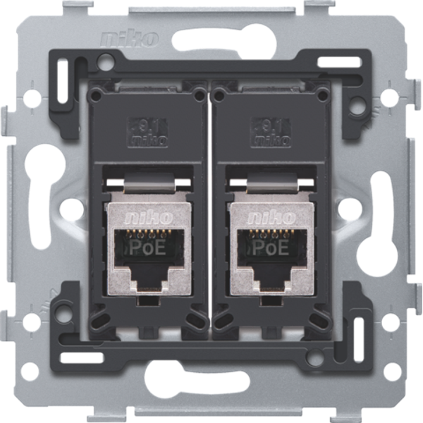 2 RJ45 connections STP cat. 6A, PoE++ ready, flat model, incl. base 71 image 1